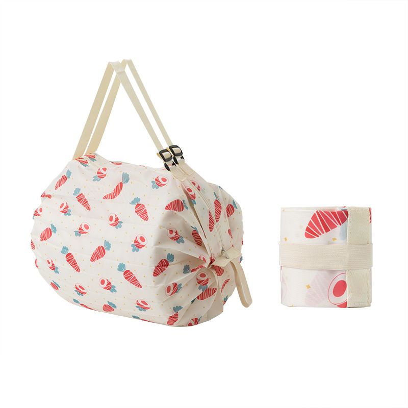Foldable shopping bag travel single shoulder portable thickened large grocery bag supermarket environmental shopping bag