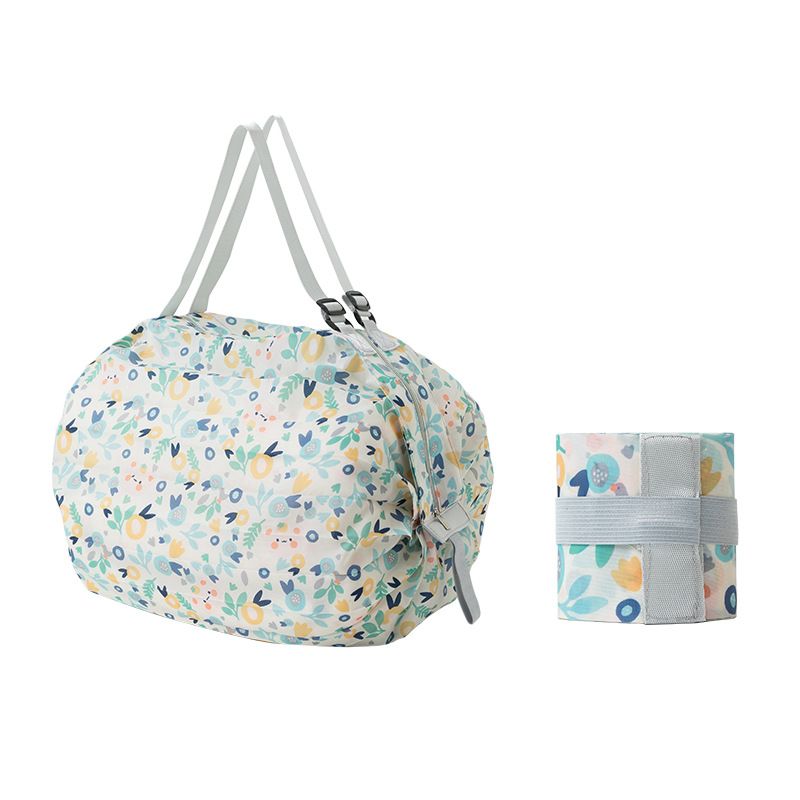 Foldable shopping bag travel single shoulder portable thickened large grocery bag supermarket environmental shopping bag