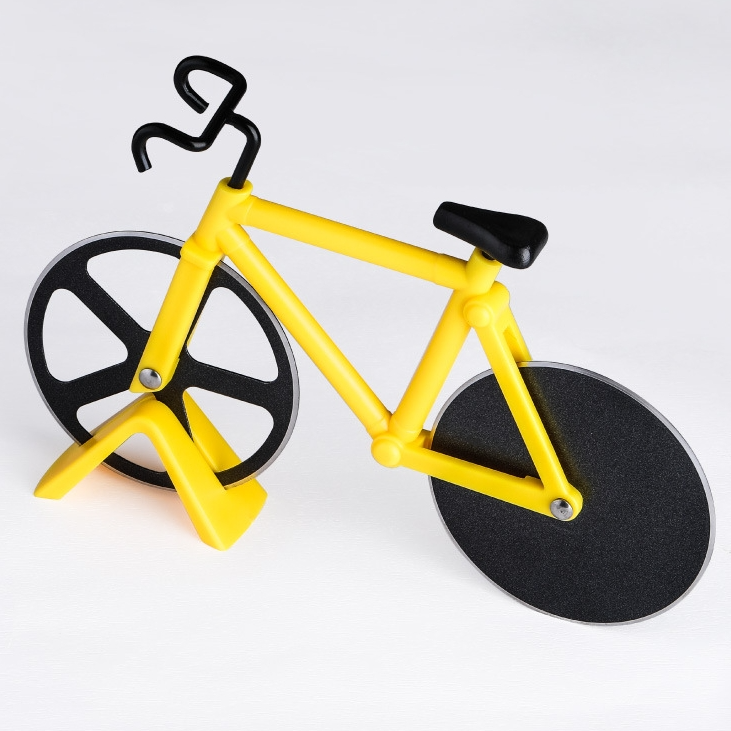 Creative Bicycle Single Wheel Stainless Steel Pizza Knife Multifunctional Tool Cutter | Stainless Steel Pizza Cutter Round Wheel Roller | Pizza Slicer