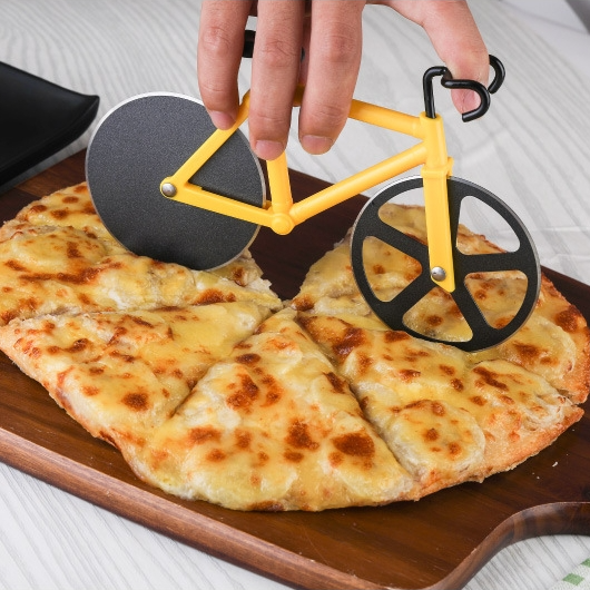 Creative Bicycle Single Wheel Stainless Steel Pizza Knife Multifunctional Tool Cutter | Stainless Steel Pizza Cutter Round Wheel Roller | Pizza Slicer