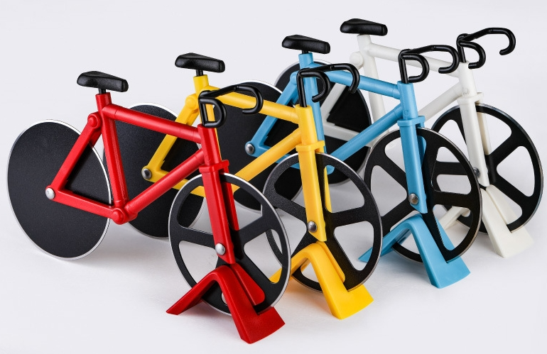 Creative Bicycle Single Wheel Stainless Steel Pizza Knife Multifunctional Tool Cutter | Stainless Steel Pizza Cutter Round Wheel Roller | Pizza Slicer