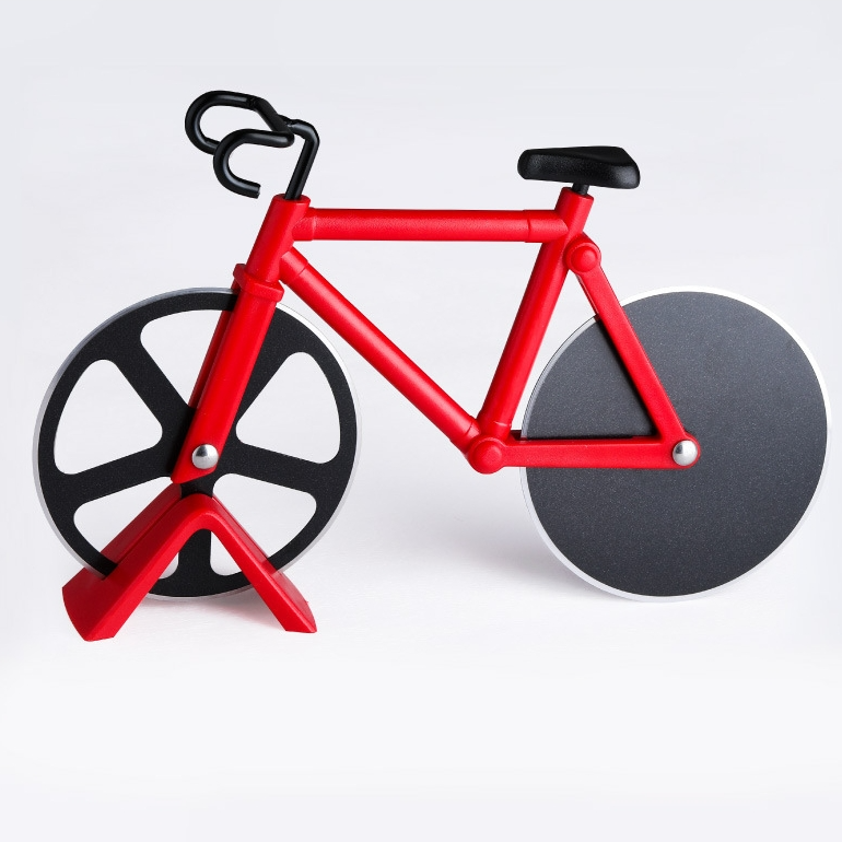 Creative Bicycle Single Wheel Stainless Steel Pizza Knife Multifunctional Tool Cutter | Stainless Steel Pizza Cutter Round Wheel Roller | Pizza Slicer