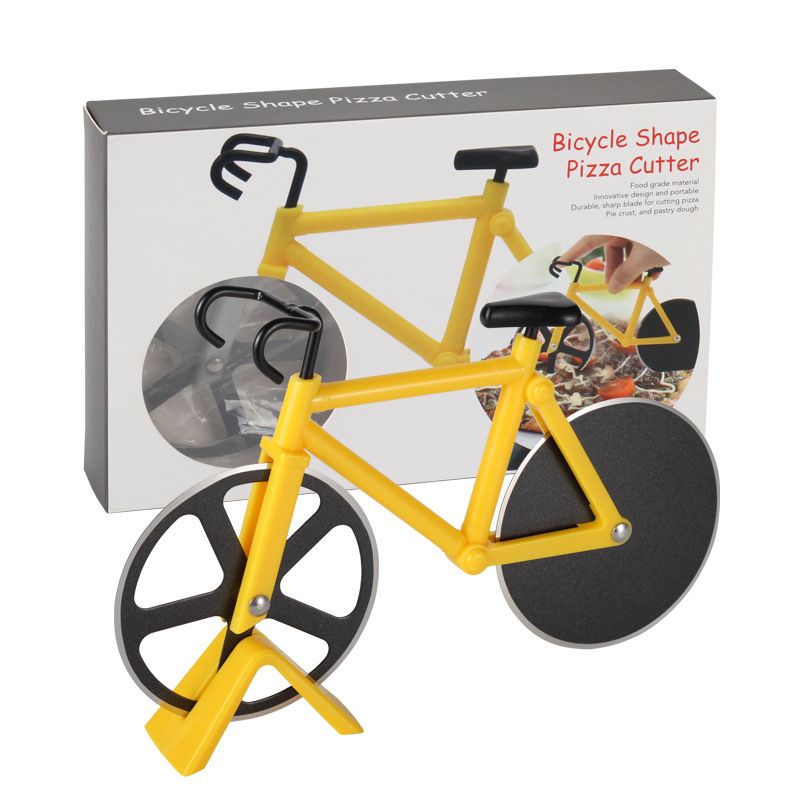 Creative Bicycle Single Wheel Stainless Steel Pizza Knife Multifunctional Tool Cutter | Stainless Steel Pizza Cutter Round Wheel Roller | Pizza Slicer