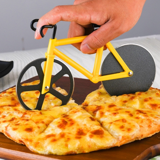 Creative Bicycle Single Wheel Stainless Steel Pizza Knife Multifunctional Tool Cutter | Stainless Steel Pizza Cutter Round Wheel Roller | Pizza Slicer
