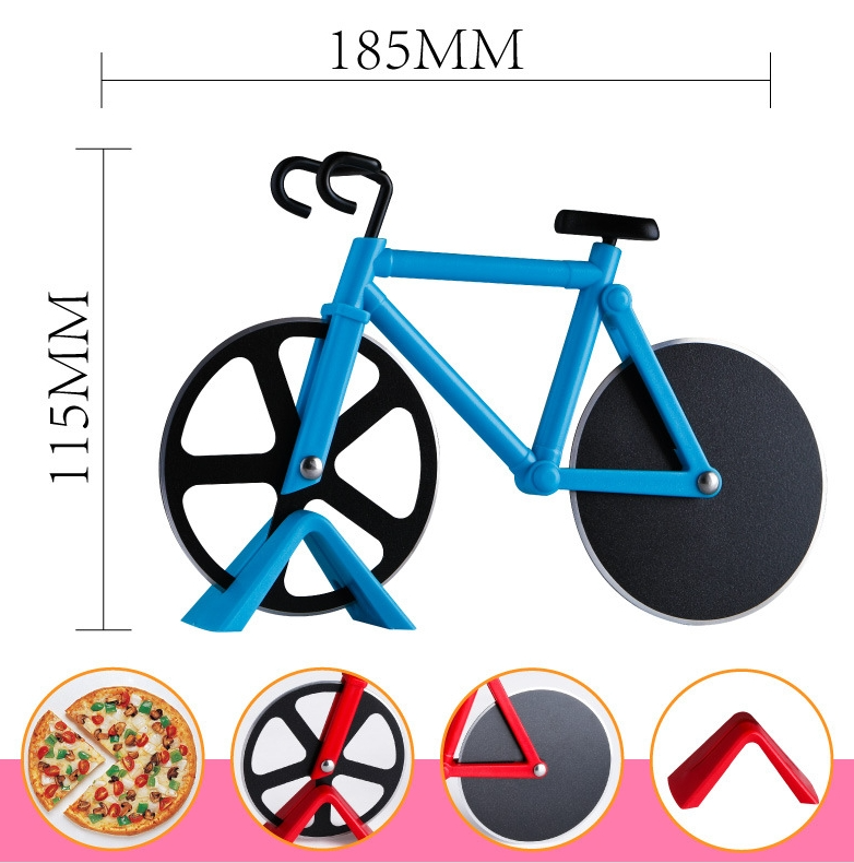 Creative Bicycle Single Wheel Stainless Steel Pizza Knife Multifunctional Tool Cutter | Stainless Steel Pizza Cutter Round Wheel Roller | Pizza Slicer