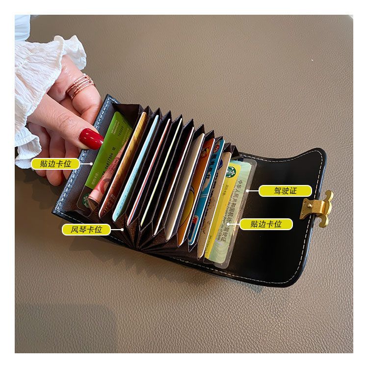 Fashion Wallets & Holders Daily With Magnetic Buckle  Multi-Card Design Orderly Storage Of Large Capacity Women's Short Wallet Card Bag