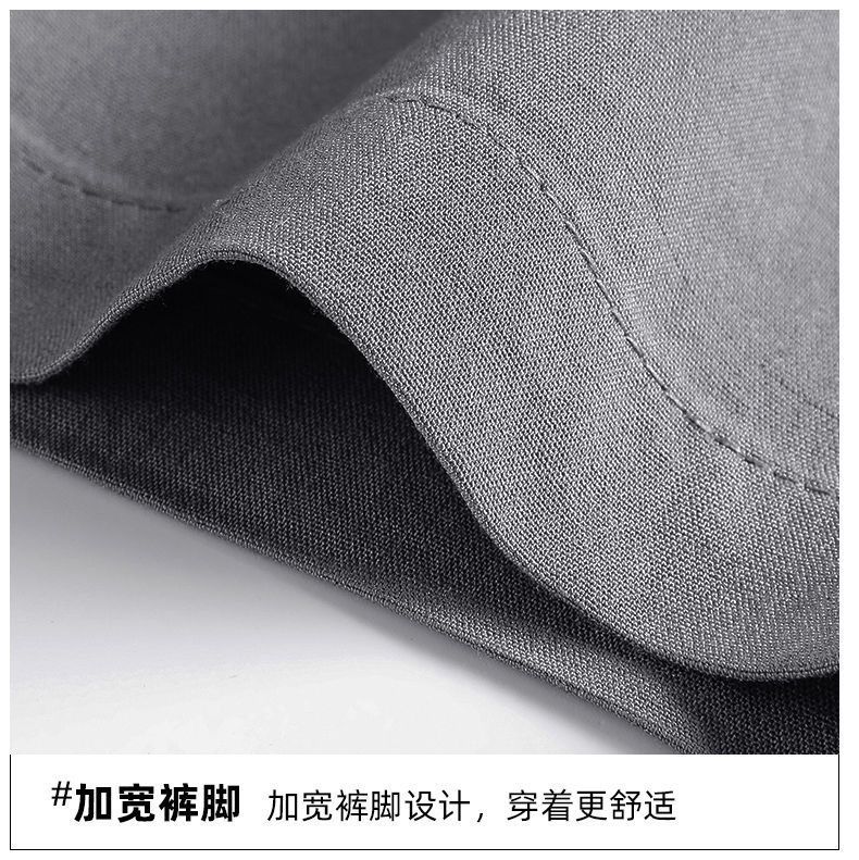 Summer five-ply short pants for men, light weight, loose-fitting, suitable for overweight individuals, black ice-silk five-inch men's trousers, shorts.