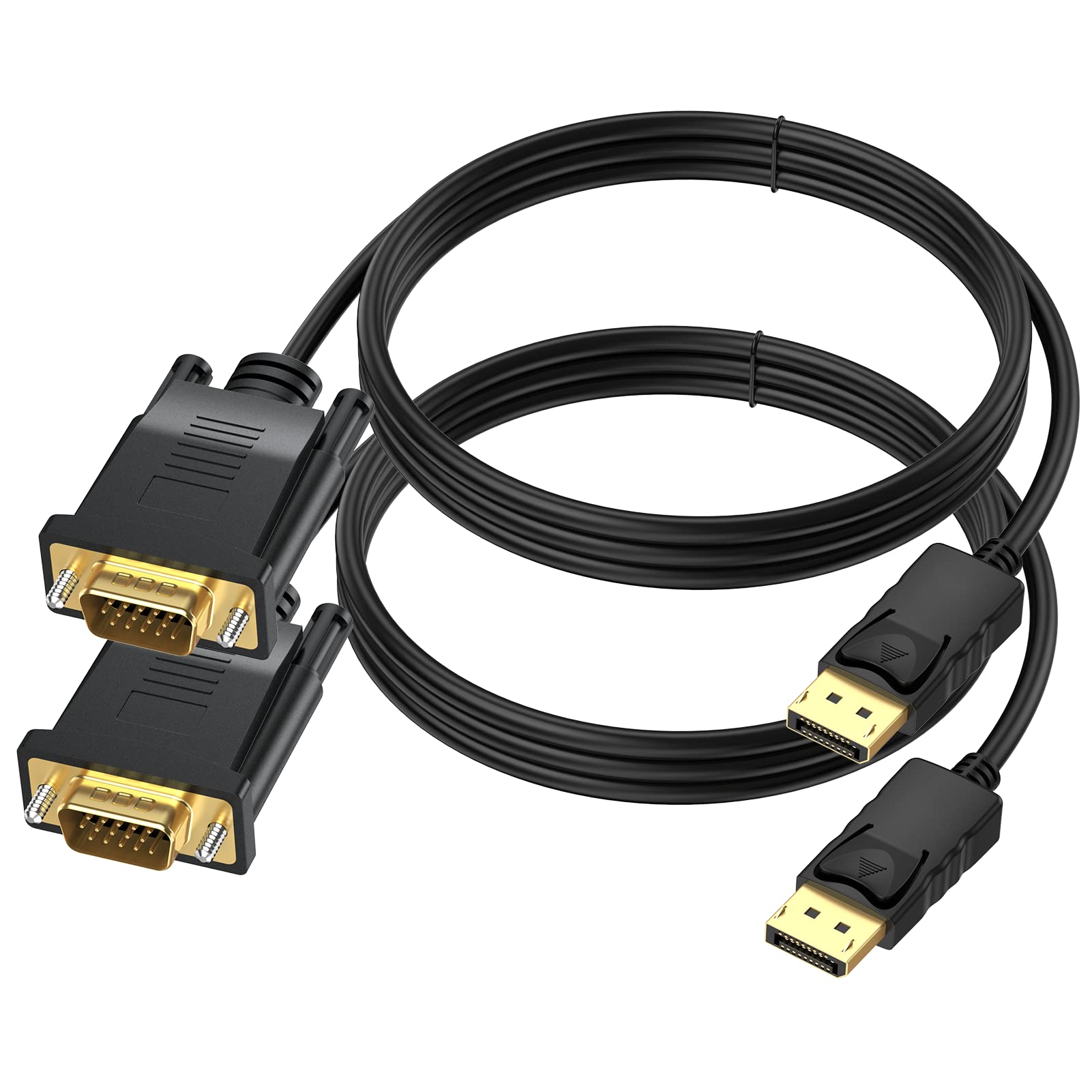 DisplayPort to VGA Cable – DP Male to VGA Male – HD Video Converter Cable