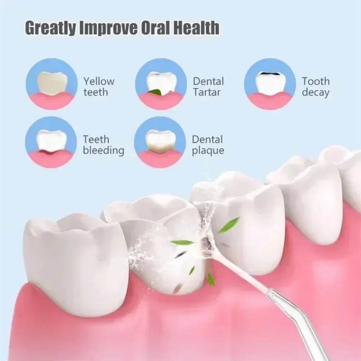 Oral Irrigator Portable Dental Water Flosser USB Rechargeable Water Jet Floss Tooth Pick 4 Jet Tip 220ml 3 Modes Teeth PH260