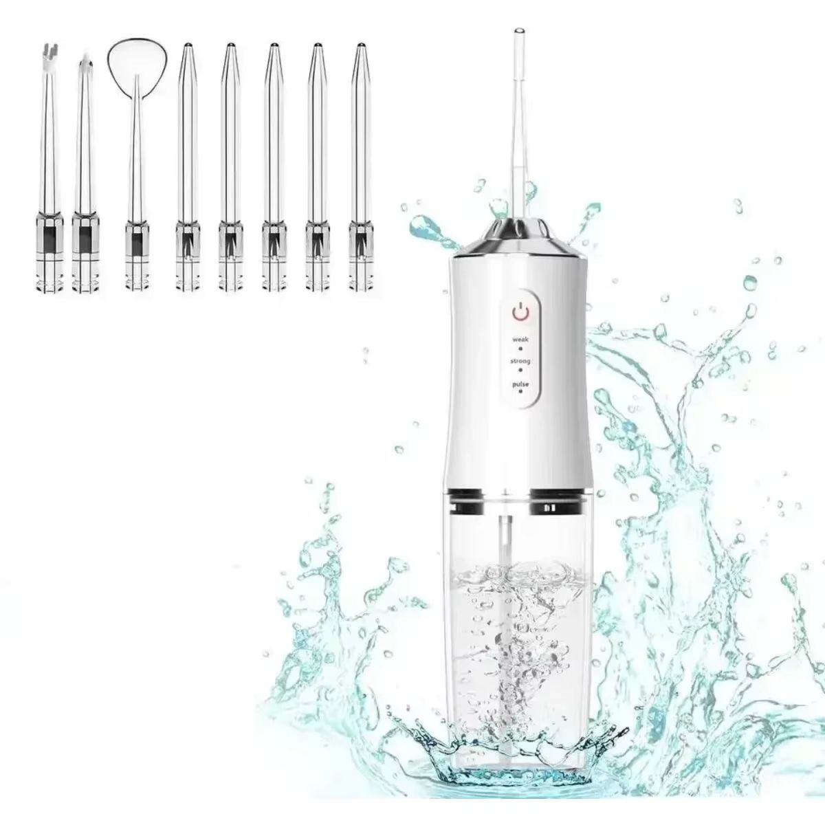 Oral Irrigator Portable Dental Water Flosser USB Rechargeable Water Jet Floss Tooth Pick 4 Jet Tip 220ml 3 Modes Teeth PH260