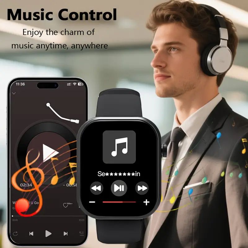 2025 Smart Watch Women And Man 1.44 Inch Screen Sports Fitness Watches Bluetooth Call Digital Wristwatch Android Smartwatch Men