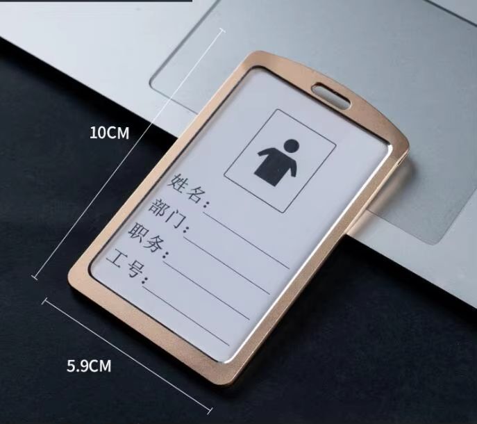 Fashion Card Cover Women Aluminum Alloy Work Name Card Holders Business Work Card ID Badge Lanyard Holder Metal Bags Case