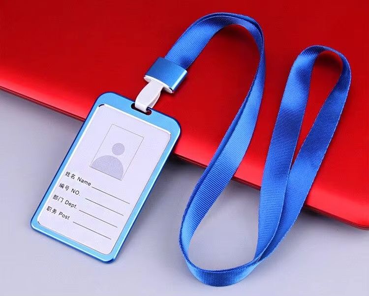 Fashion Card Cover Women Aluminum Alloy Work Name Card Holders Business Work Card ID Badge Lanyard Holder Metal Bags Case