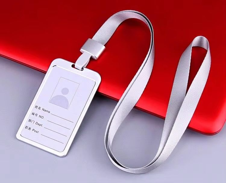 Fashion Card Cover Women Aluminum Alloy Work Name Card Holders Business Work Card ID Badge Lanyard Holder Metal Bags Case