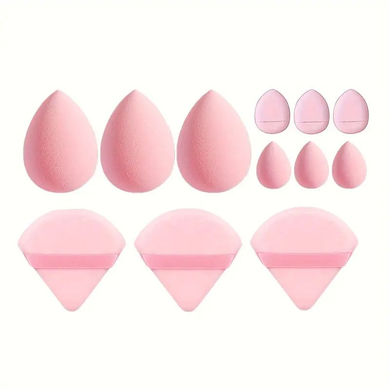 12pcs Makeup Puff Kit Blending Sponge Triangle Powder Puff Finger Air Puff For Flawless Make Up Beauty Tool Facial Tool