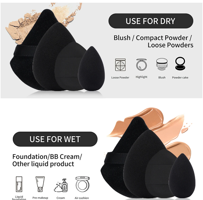 12pcs Makeup Puff Kit Blending Sponge Triangle Powder Puff Finger Air Puff For Flawless Make Up Beauty Tool Facial Tool