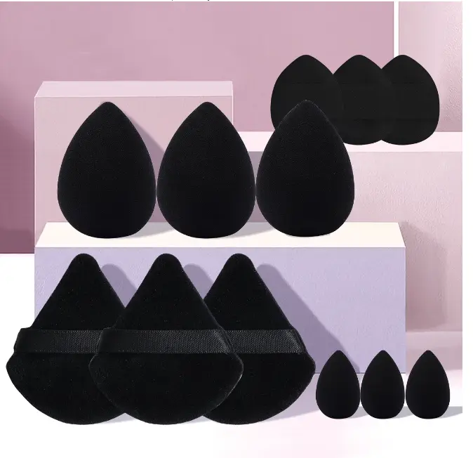 12pcs Makeup Puff Kit Blending Sponge Triangle Powder Puff Finger Air Puff For Flawless Make Up Beauty Tool Facial Tool