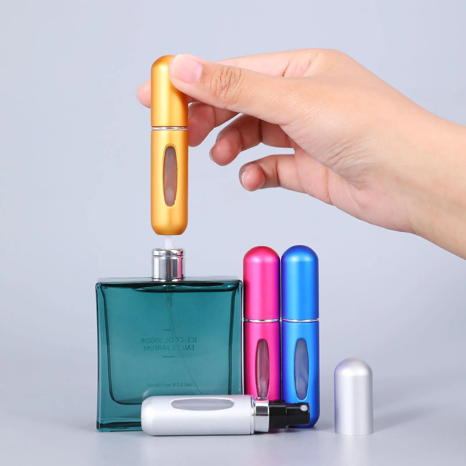 5ml*10pcs Portable Perfume Atomizer Liquid Container Portatil For Cosmetics Mini Aluminum Spray Alcochol Empty Refillable Bottle