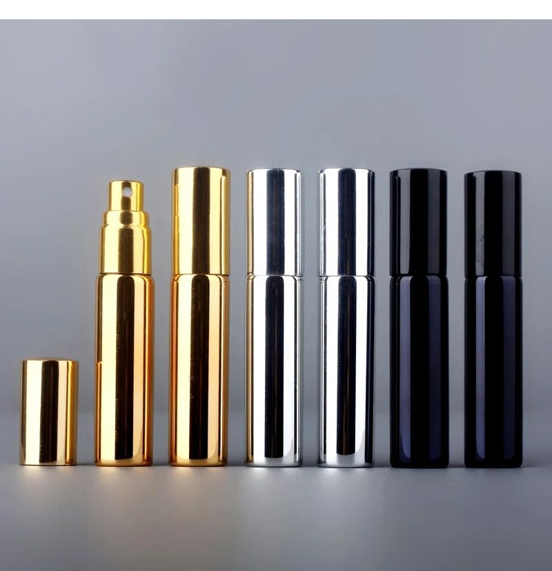 10pcs*10ML High Quality Refillable Mini Perfume Atomizer Spray Bottle Empty Glass Perfume Bottle Aluminum Spray Atoizers