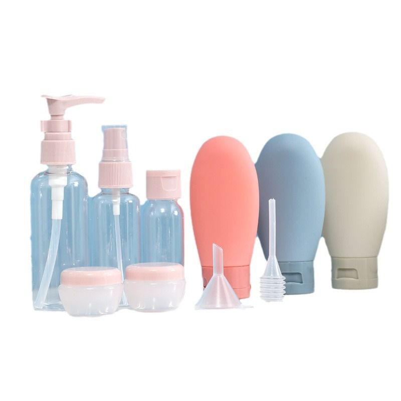 11pcs Travel Bottle Set Refillable Spray Lotion Shampoo Shower Gel Tube Bottling Cosmetic Fine Mist Spray Bottle Squeeze Tubes
