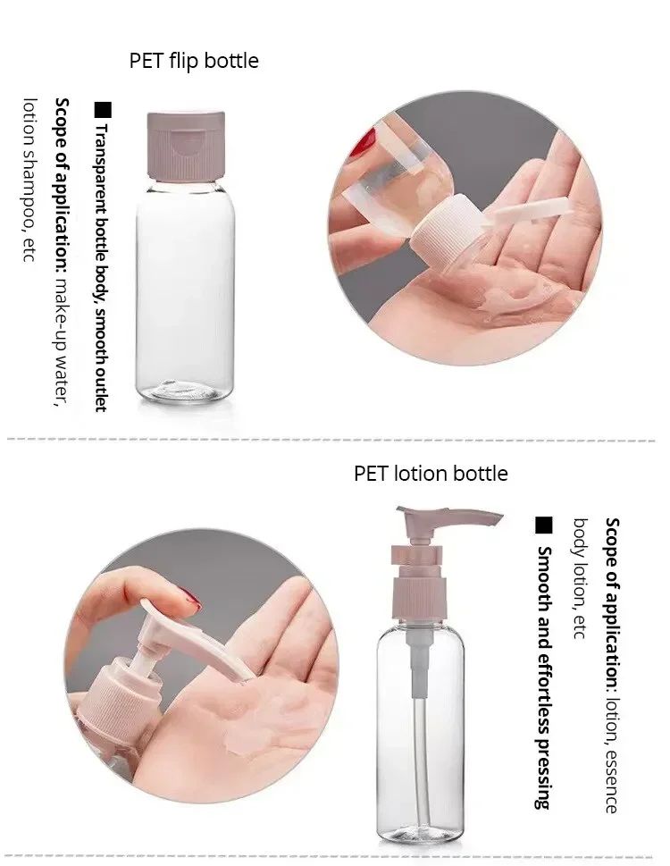 11pcs Travel Bottle Set Refillable Spray Lotion Shampoo Shower Gel Tube Bottling Cosmetic Fine Mist Spray Bottle Squeeze Tubes
