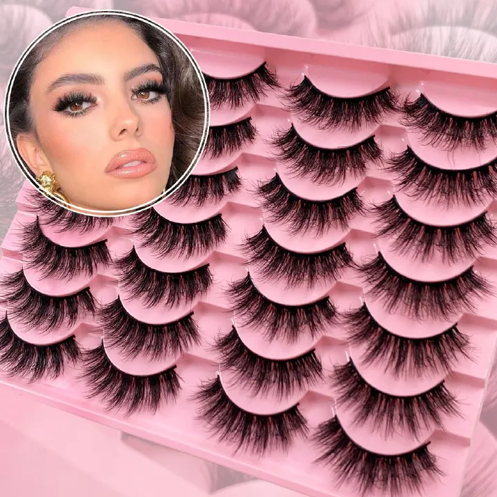 14Pairs 3D False Eyelashes Faux Mink Lashes Thick Natural Soft Eyelash Extension cils Dramatic Volume Long Lashes Maquiagem