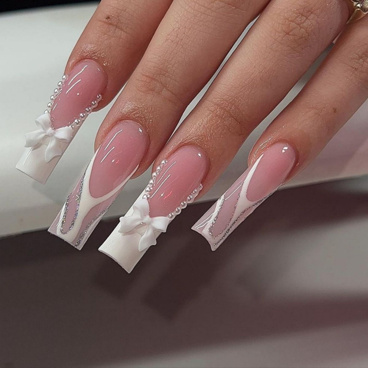 24Pcs Square False Nails with Jelly Glue Wearable Red Long Coffin Fake Nails Rhinestone Design Ballet Full Cover Press on Nails Tips