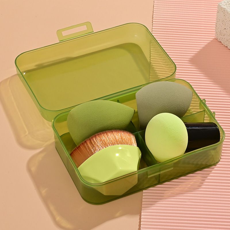 4PCS Pink/Red Cosmetics Makeup brushes #55 Foundation Brush with Sponge Beauty Egg Slanted Powder Puff Beauty tool Makeup Kit