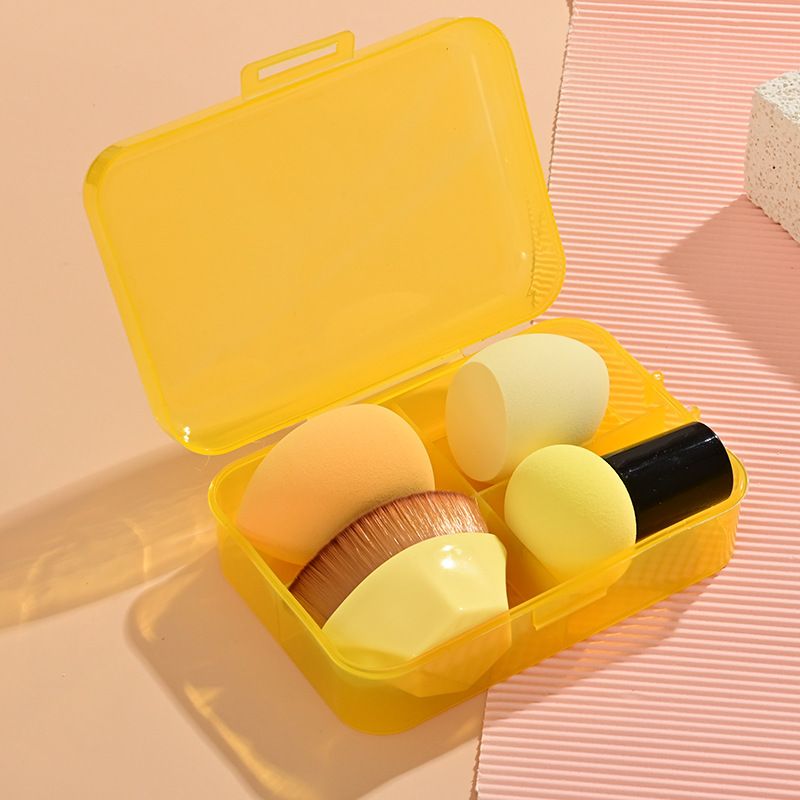 4PCS Pink/Red Cosmetics Makeup brushes #55 Foundation Brush with Sponge Beauty Egg Slanted Powder Puff Beauty tool Makeup Kit