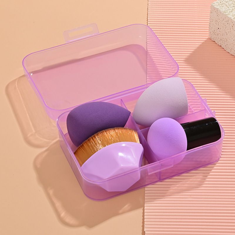 4PCS Pink/Red Cosmetics Makeup brushes #55 Foundation Brush with Sponge Beauty Egg Slanted Powder Puff Beauty tool Makeup Kit