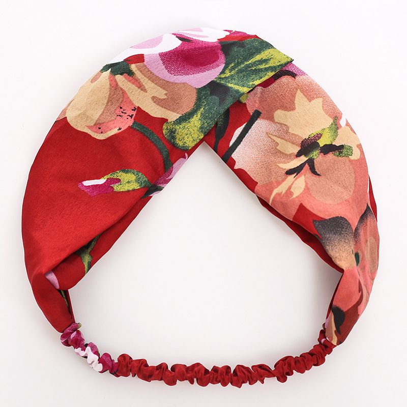 Women Girls Summer Bohemian Hair Bands Print Headbands Retro Cross Turban Bandage Bandanas HairBands Hair Accessories Headwrap
