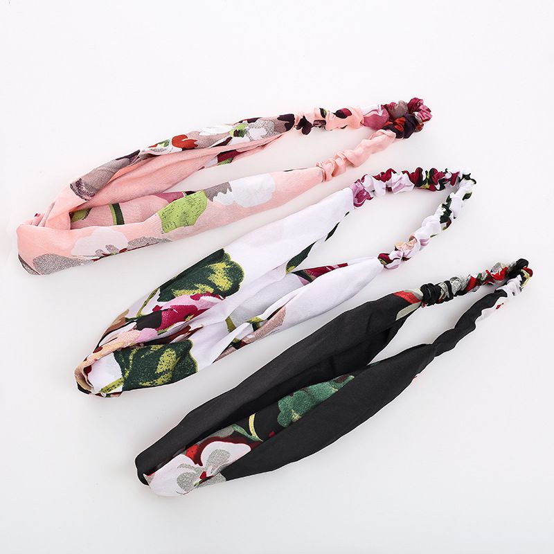 Women Girls Summer Bohemian Hair Bands Print Headbands Retro Cross Turban Bandage Bandanas HairBands Hair Accessories Headwrap