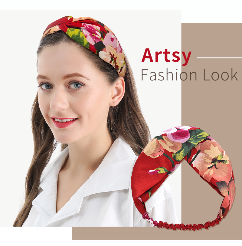 Women Girls Summer Bohemian Hair Bands Print Headbands Retro Cross Turban Bandage Bandanas HairBands Hair Accessories Headwrap