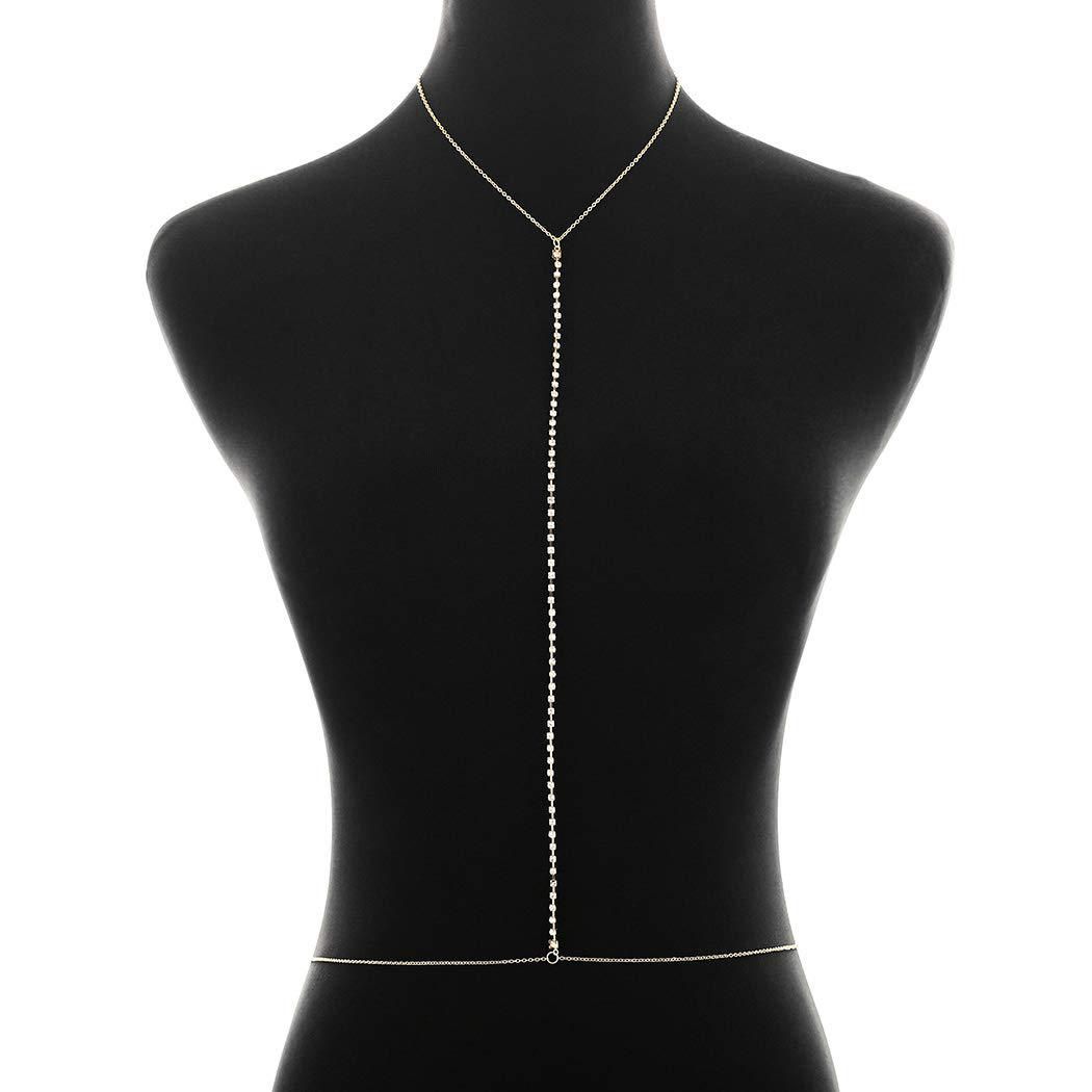 New Women Sexy Fashion Black Bead Chest Chain Body Jewelry Trend Punk Metal Tassel Waist Belly Chain Strap Decorate Street Style