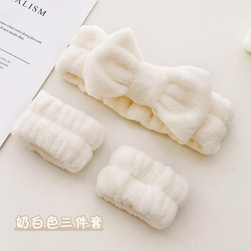 3Pcs Spa Headband Wristband for Washing Face Microfiber Makeup Towel Hair Bands Washband Scrunchies Absorbent Wrist Sweatband