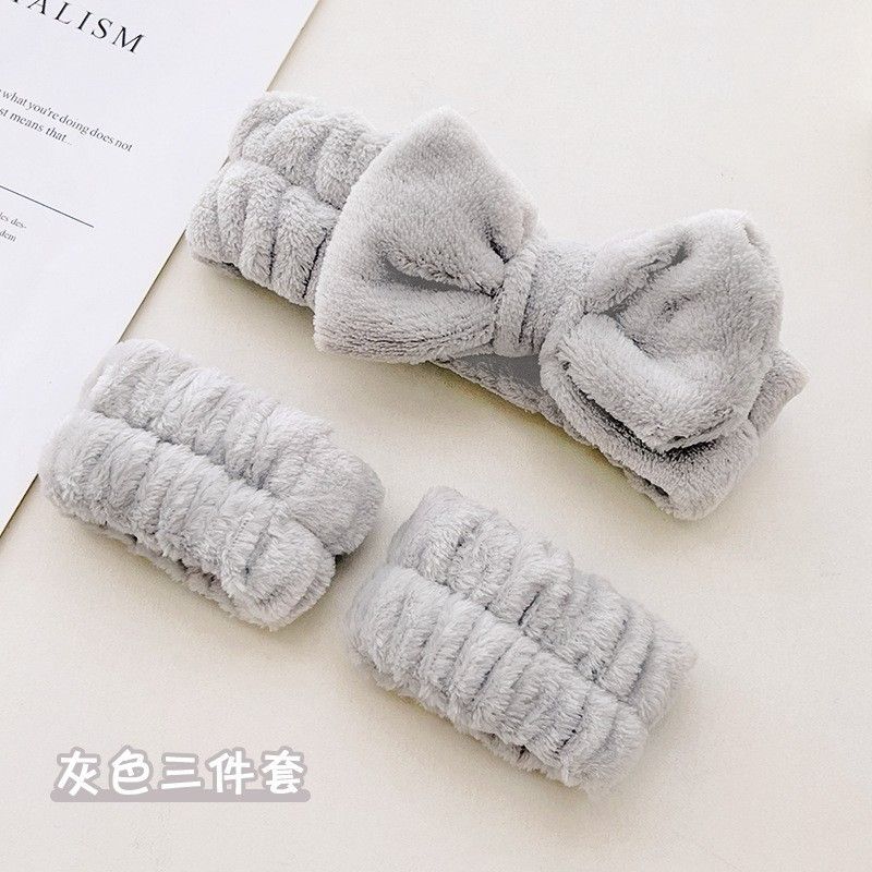 3Pcs Spa Headband Wristband for Washing Face Microfiber Makeup Towel Hair Bands Washband Scrunchies Absorbent Wrist Sweatband