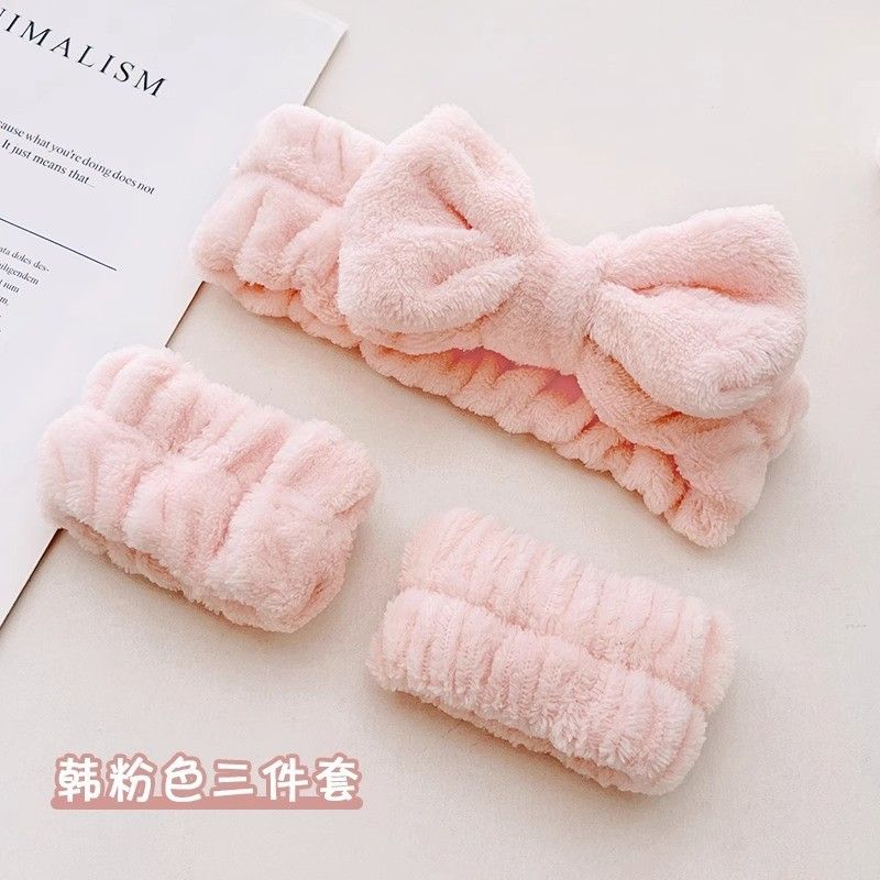 3Pcs Spa Headband Wristband for Washing Face Microfiber Makeup Towel Hair Bands Washband Scrunchies Absorbent Wrist Sweatband