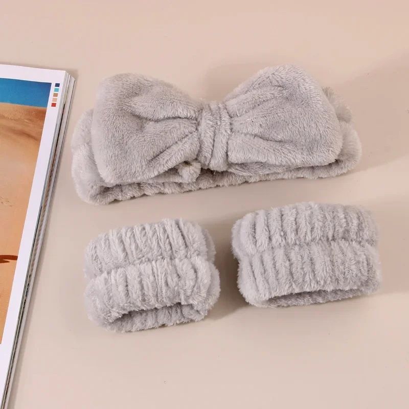 3Pcs Spa Headband Wristband for Washing Face Microfiber Makeup Towel Hair Bands Washband Scrunchies Absorbent Wrist Sweatband