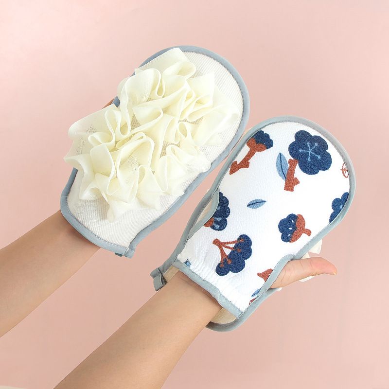 1pc Double Sides Portable Bath Gloves Body Scrubber Shower Exfoliating Sponge Body Cleaning Brush Massage Mesh Bathing Tool
