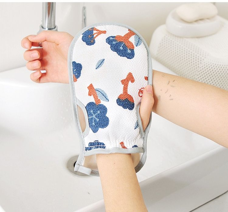 1pc Double Sides Portable Bath Gloves Body Scrubber Shower Exfoliating Sponge Body Cleaning Brush Massage Mesh Bathing Tool