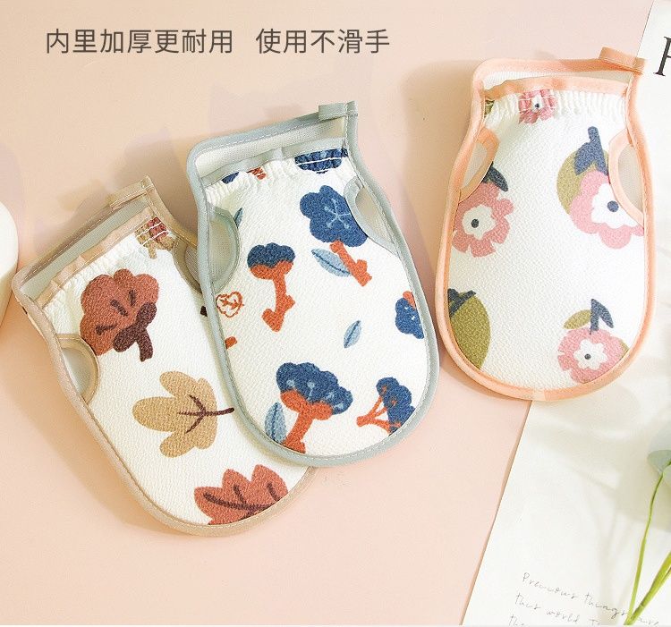 1pc Double Sides Portable Bath Gloves Body Scrubber Shower Exfoliating Sponge Body Cleaning Brush Massage Mesh Bathing Tool