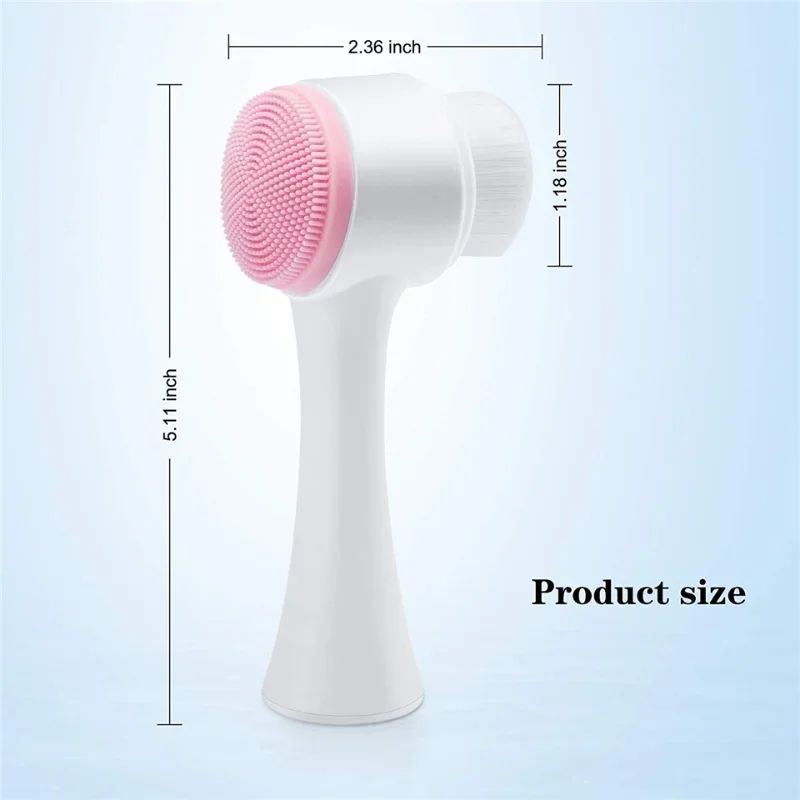 Face Wash Brush & Headband Set - Double Side Soft Bristles & Silicone Face Cleaning Brush Spa Headband For Face Skin Care - Gift