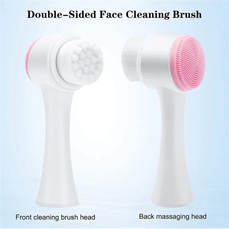Face Wash Brush & Headband Set - Double Side Soft Bristles & Silicone Face Cleaning Brush Spa Headband For Face Skin Care - Gift