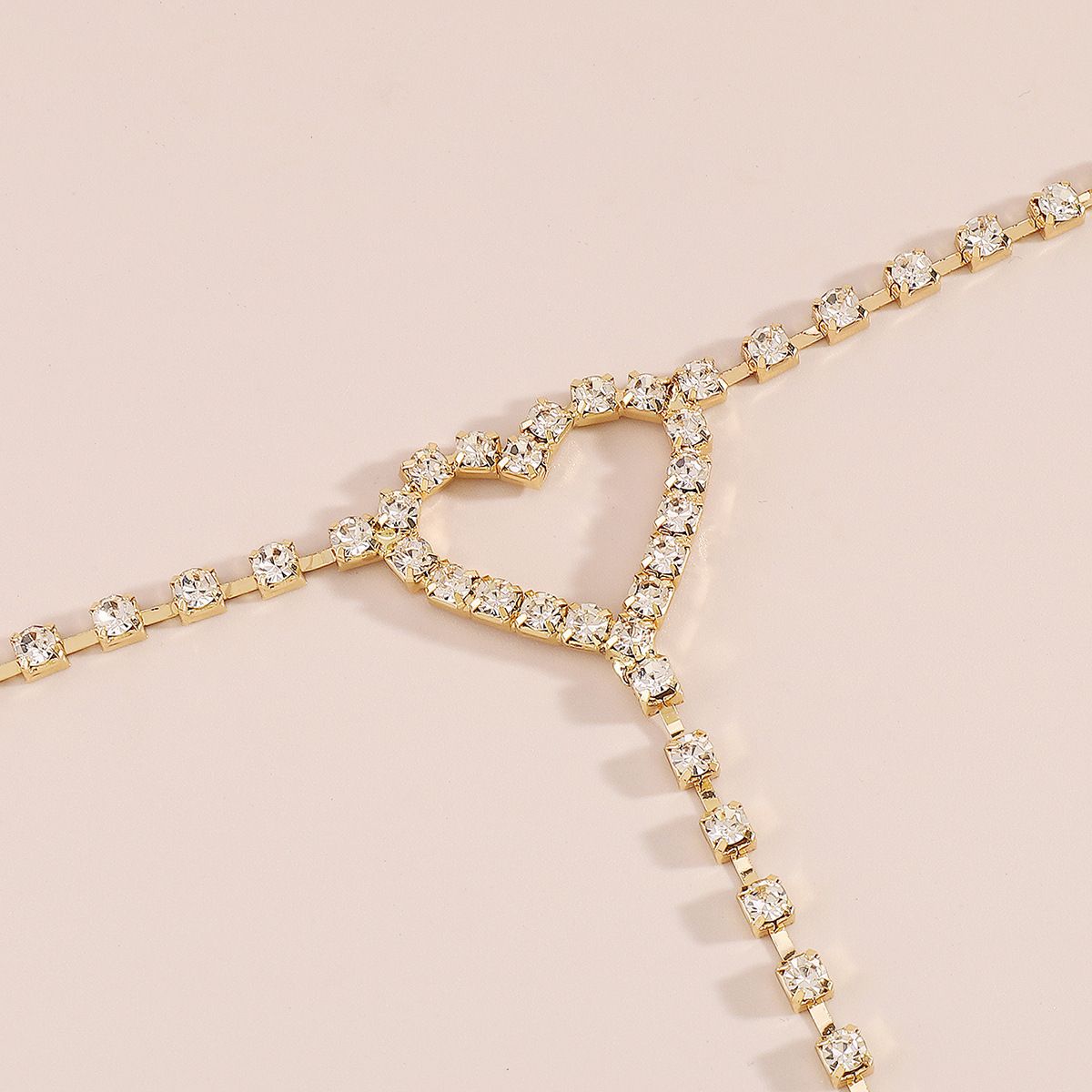 Stonefans Bohemian Crystal Heart Leg Chain Sexy Thigh Jewelry for Women Waist Belly Body Jewelry Rhinestone Leg Garter Chain
