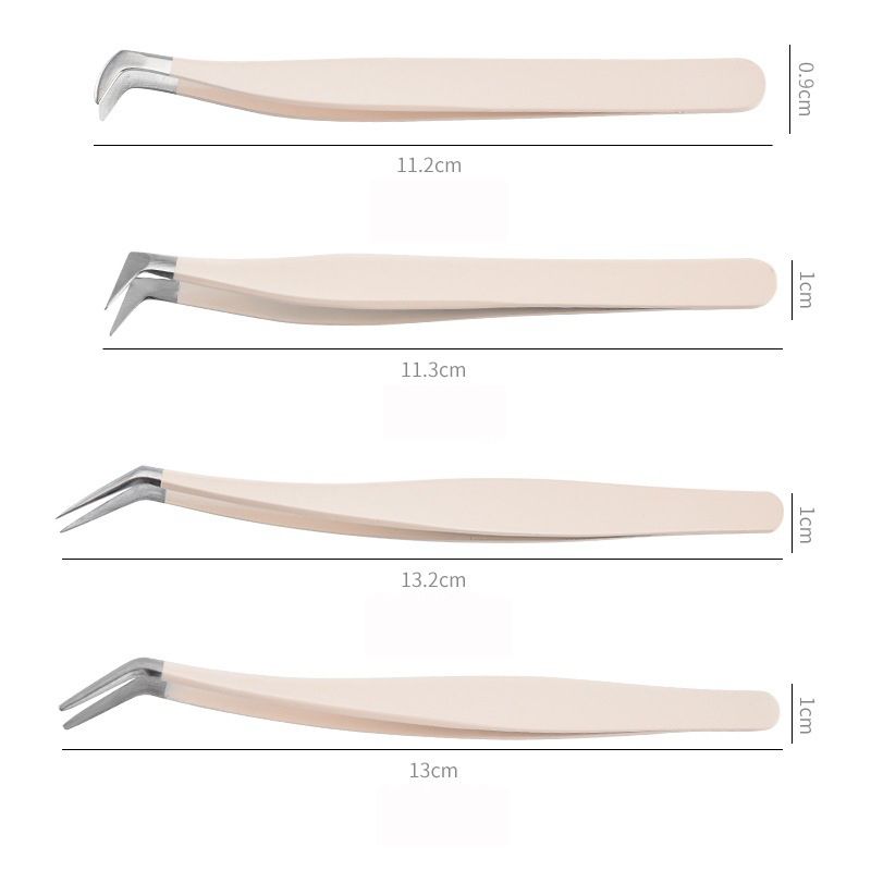 Multifunctional Tweezers Stainless Steel Eyelash Tweezers Grafting False Eyelash Patches False Eyelash Aids Portable Tweezers