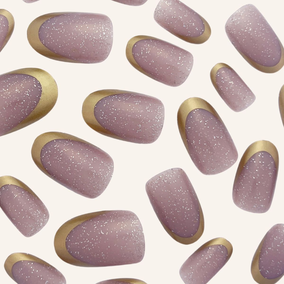 24Pcs/Set Short French Wearing Fake Nails Art Pink Gentle Girl Glitter Pearlized Press on Nail Tips Cute Natural Sweet Ins Style