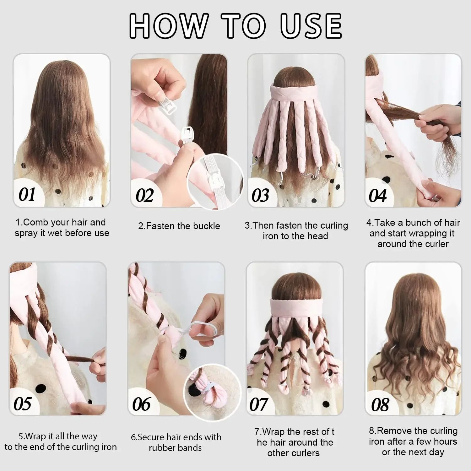 Lazy Hair Curler Hair Rollers Heatless Curling Rod Headband No Heat Silk Ribbon Curls Sleeping Wave Formers Hair Styling Tools