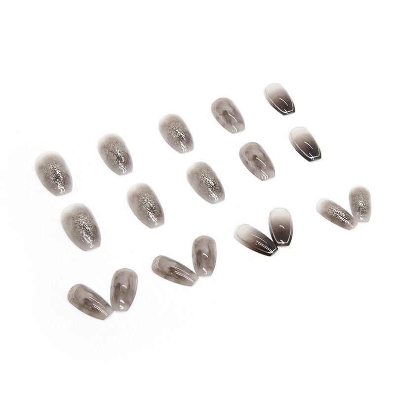 24pcs Gradient Fake Nails French Ballerina Nail Waterproof Faux Medium Coffin false nails Fingernails Press on Nails Tips view 7