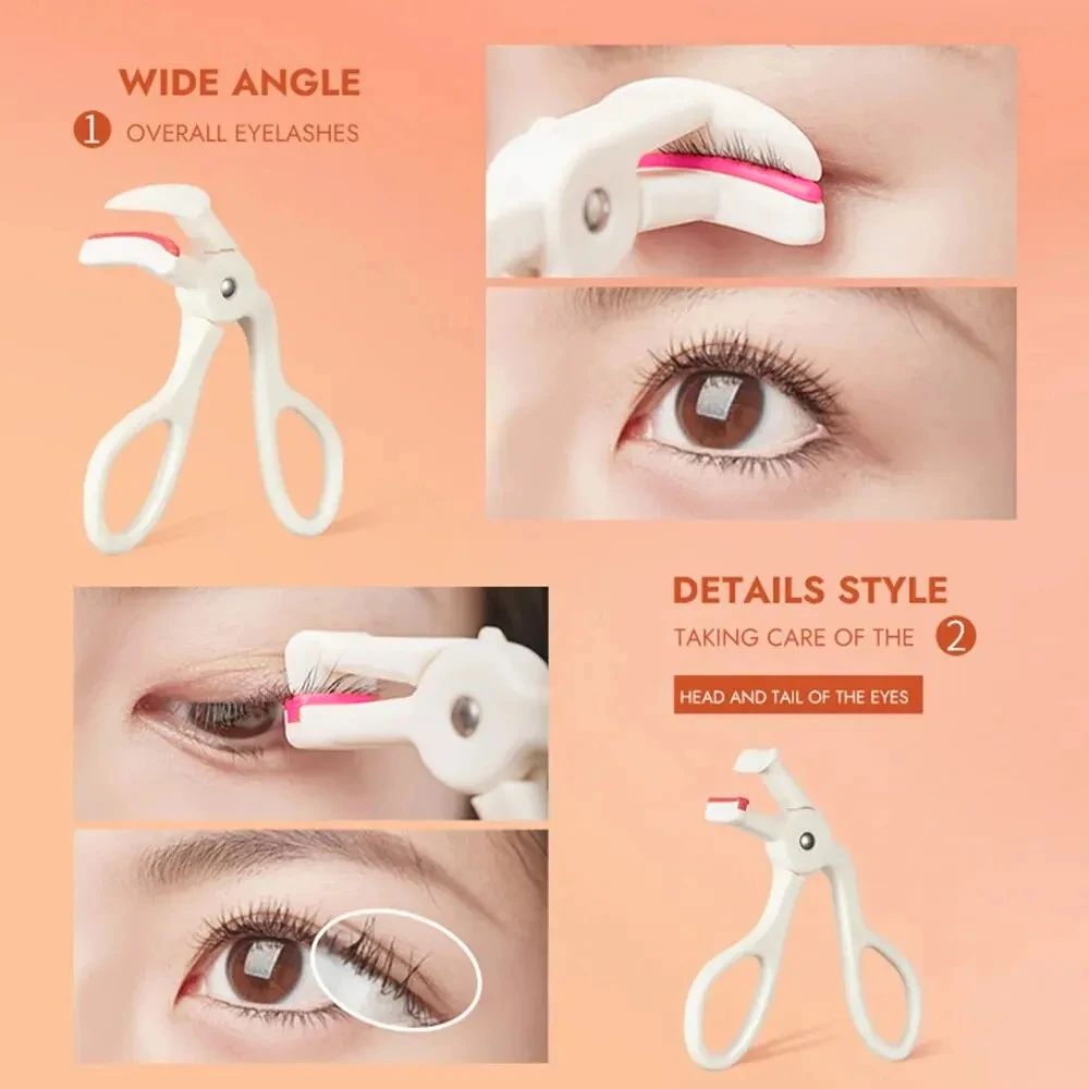 2pcs Portable One-Clip Eyelash Curler Easy To Operate Gecomo Long-Lasting Styling Wide-Angle And Partial Eyelash Curler Makeup Tools