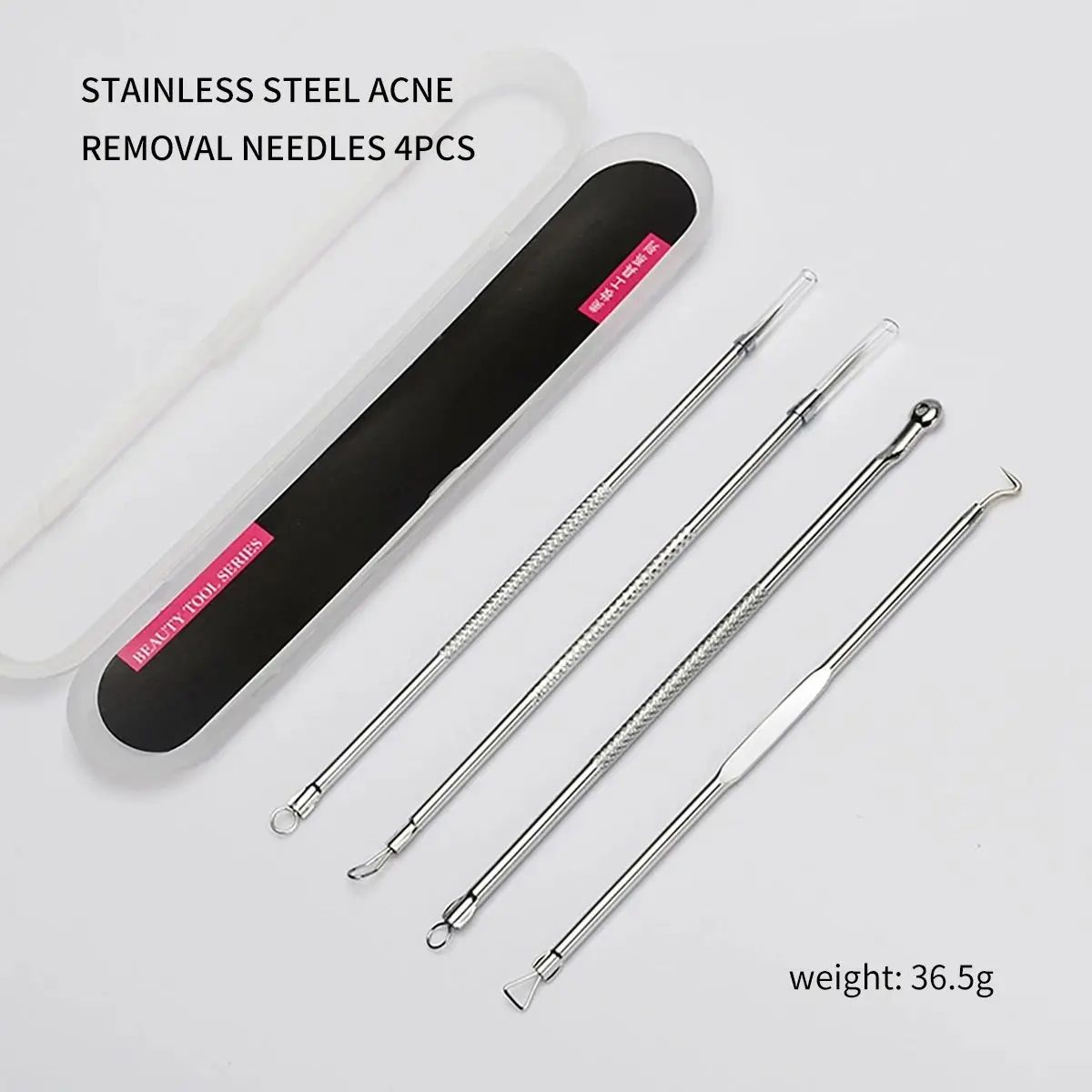 4PCS Blackhead Remover Acne Needle Tools Set Face Cleaning Black Dots Pimple Comedone Extractor Pore Cleaner Skin Care Products